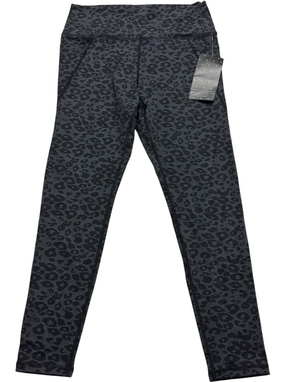 NWT Vie Active Ultra Flow Lili Leggings Black Charcoal Leopard XL $92